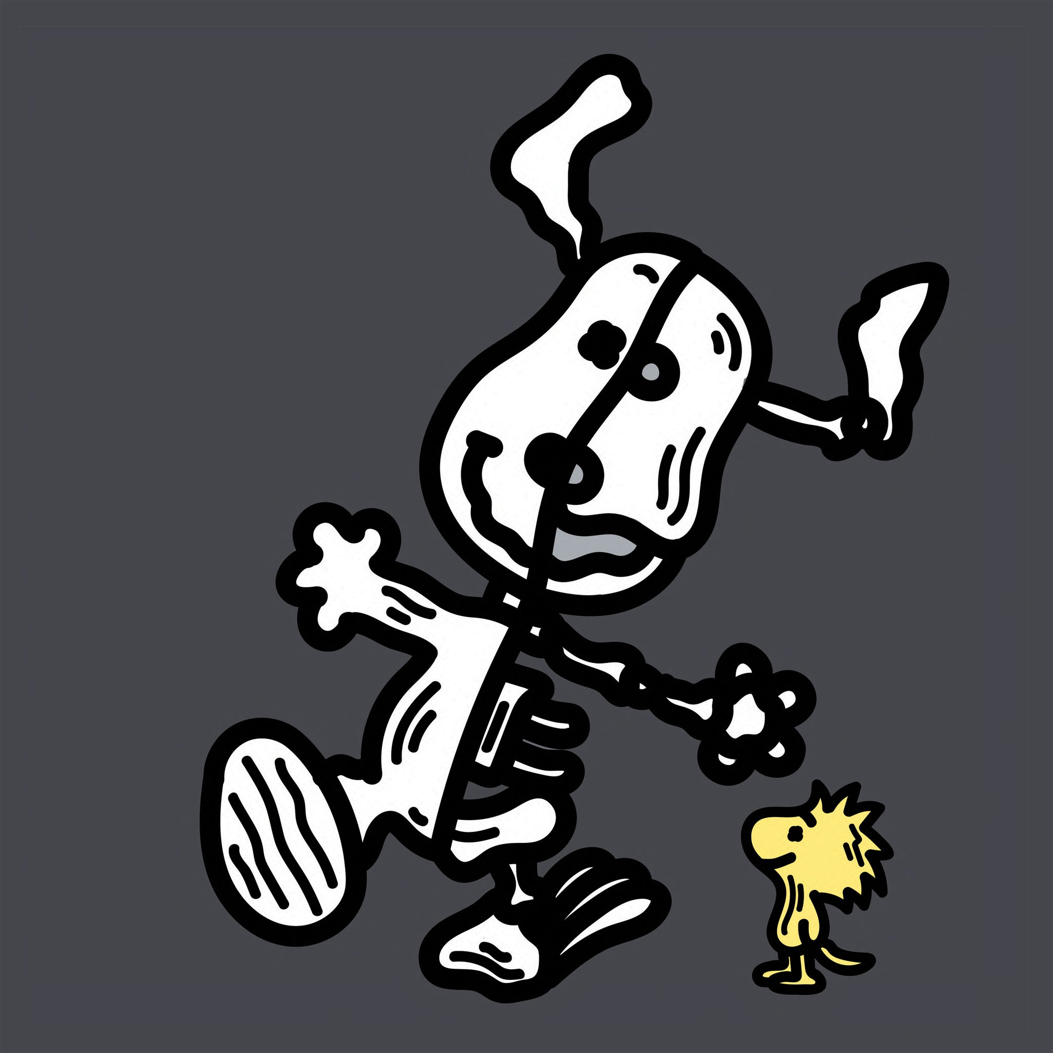 Half Skeleton Snoopy Print