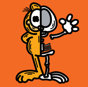 Half Skeleton Garfield Print