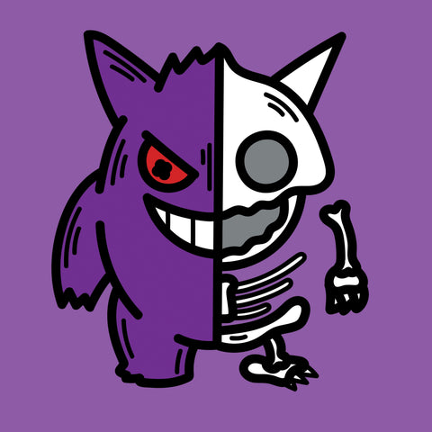 Half Skeleton Gengar Print