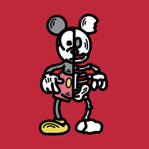 Half Skeleton Mickey Print