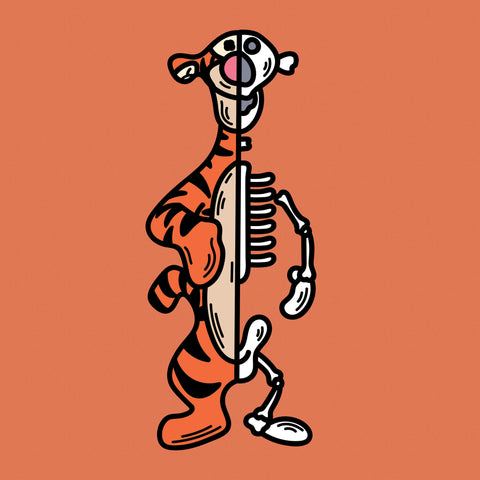 Half Skeleton Tigger Print