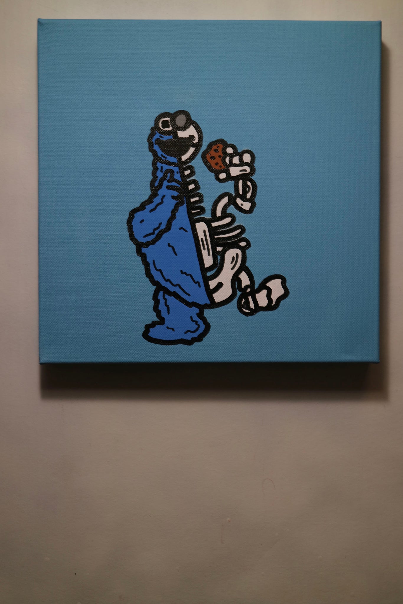 "Half skeleton Cookie Monster" 2020 Original Artwork