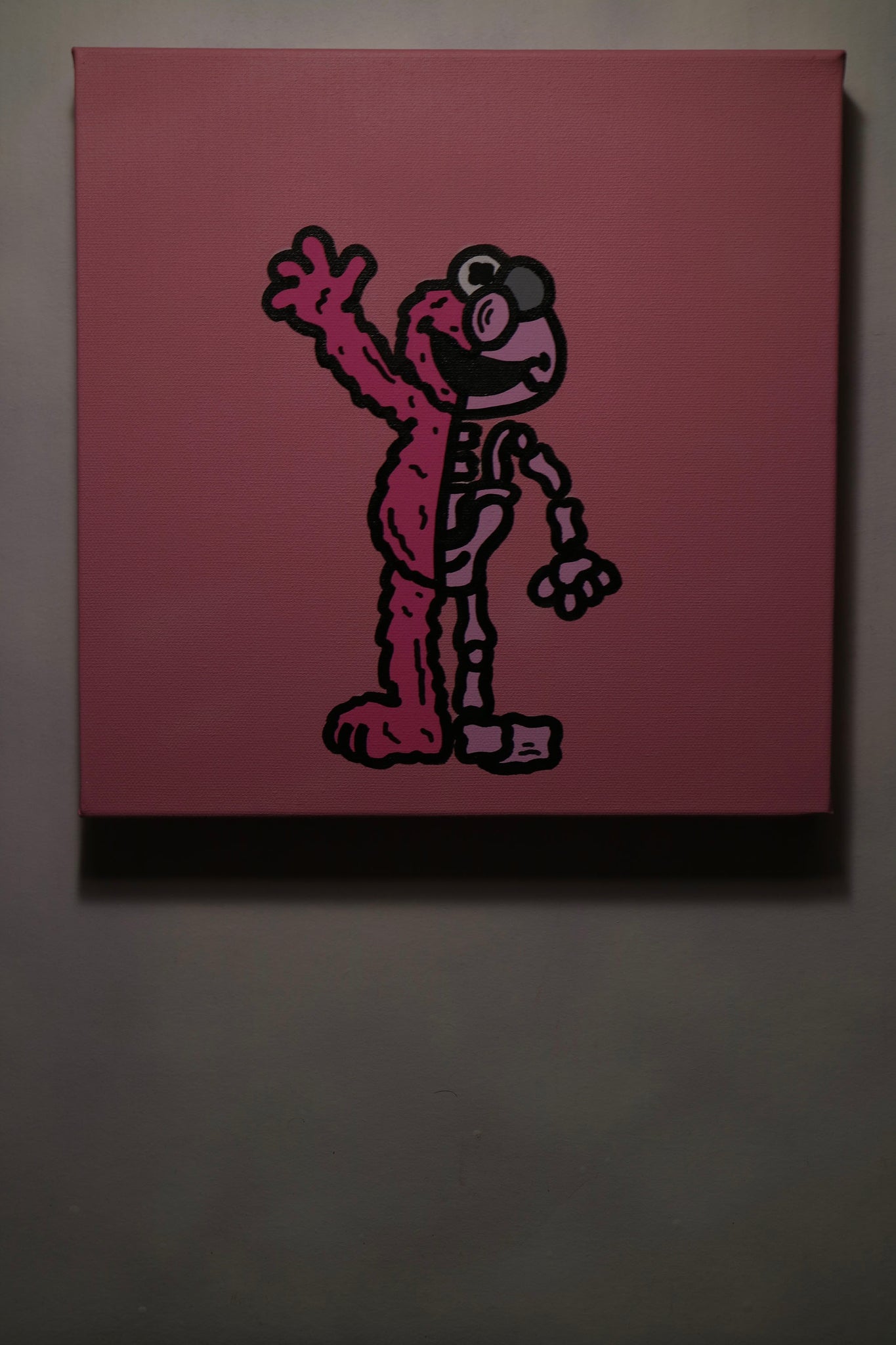 "Half Skeleton Elmo (Pink Version)" 2020 Original Artwork