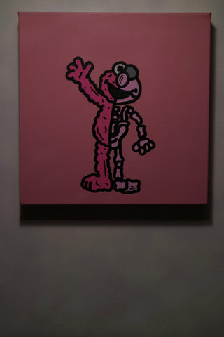 "Half Skeleton Elmo (Pink Version)" 2020 Original Artwork