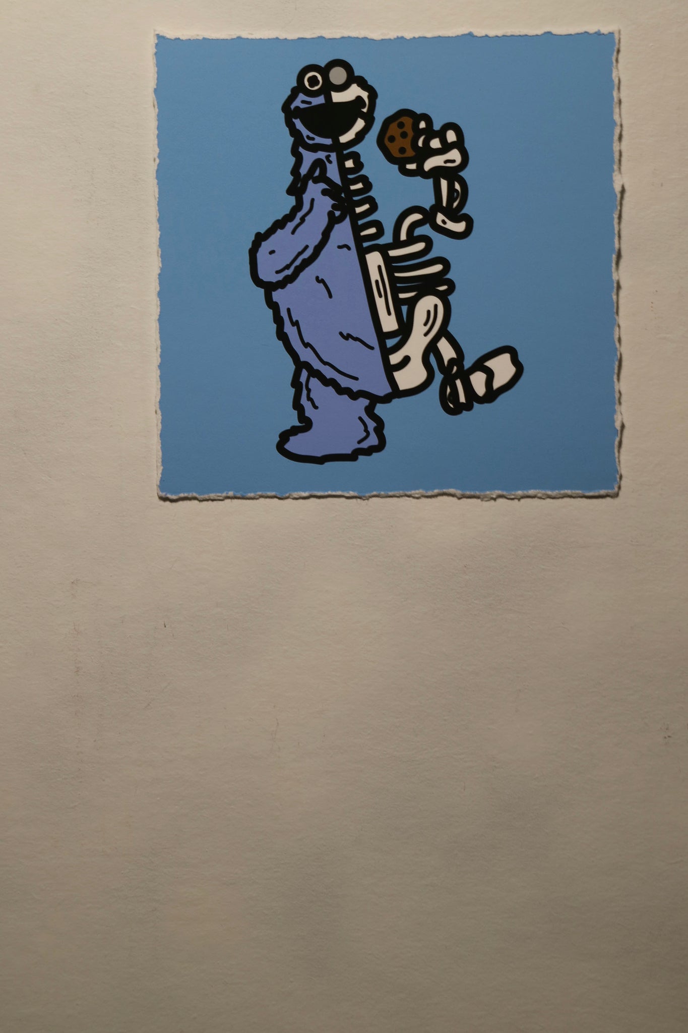 Half Skeleton Cookie Monster (6x6) Giclee Art Print
