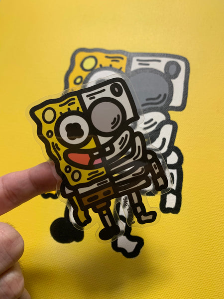 Clear Skeleton Spongebob Sticker Pack