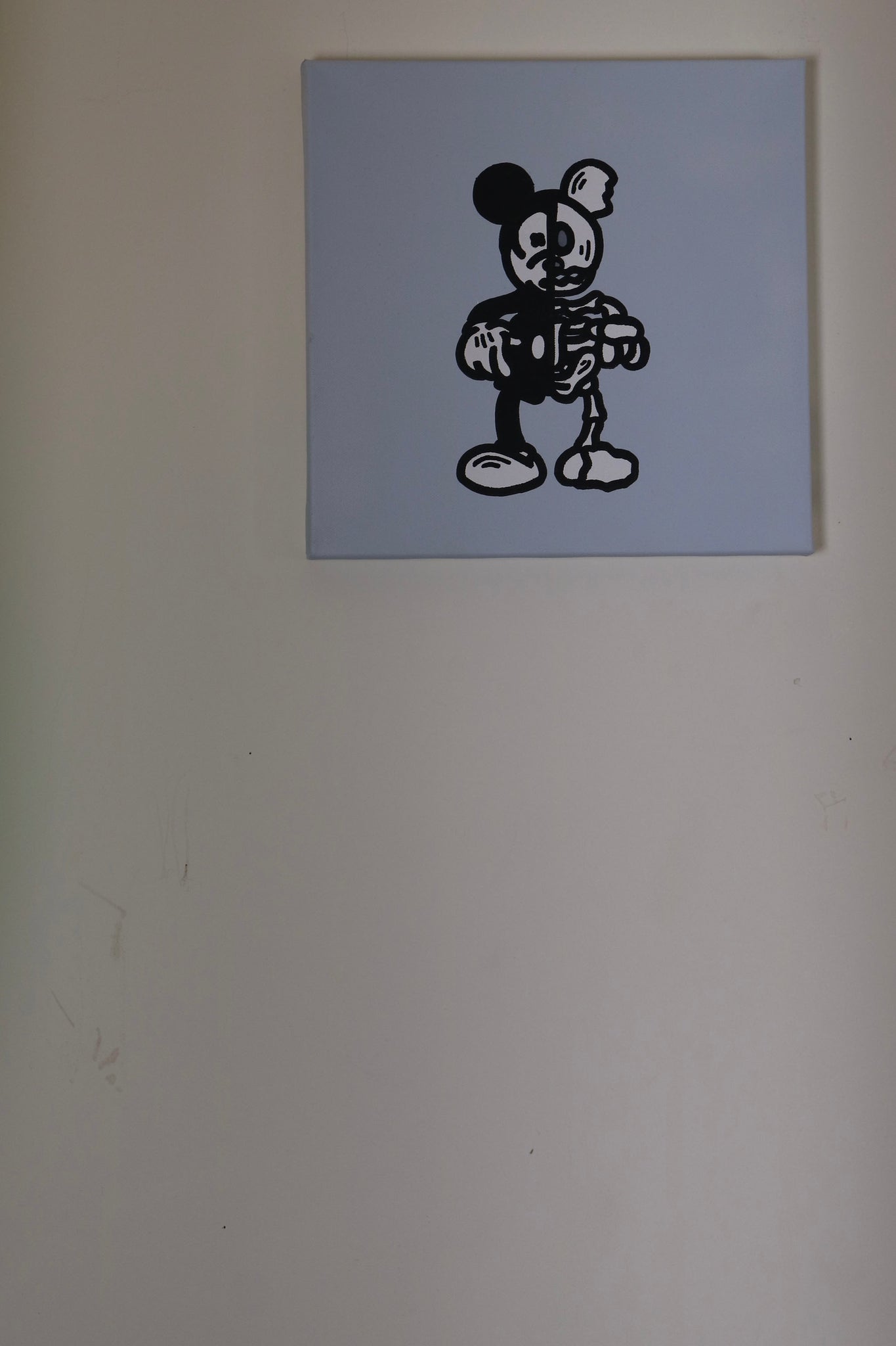 "Half Skeleton Mickey Mouse" B&W Edition 2021 Original Artwork