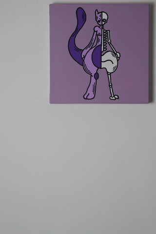 "Half Skeleton MewTwo" 2021 Original Artwork