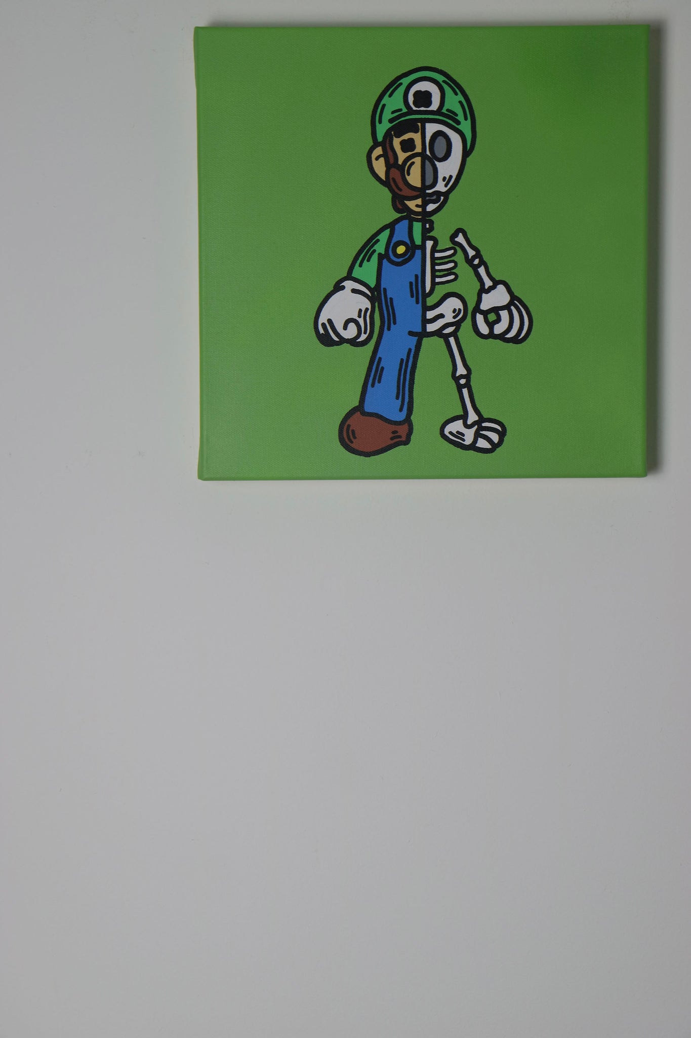 "Half Skeleton Luigi" 2021 Original Artwork