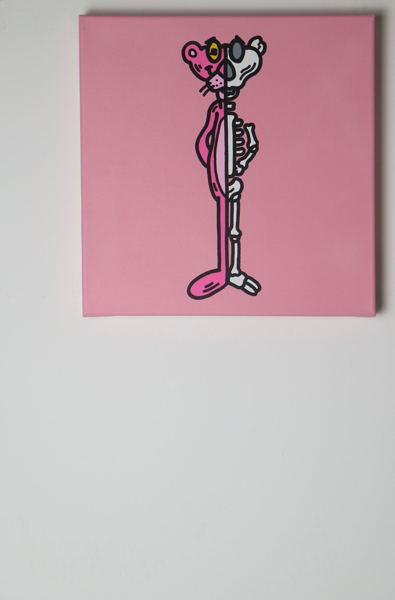 "Half Skeleton Pink Panther" 2021 Original Artwork