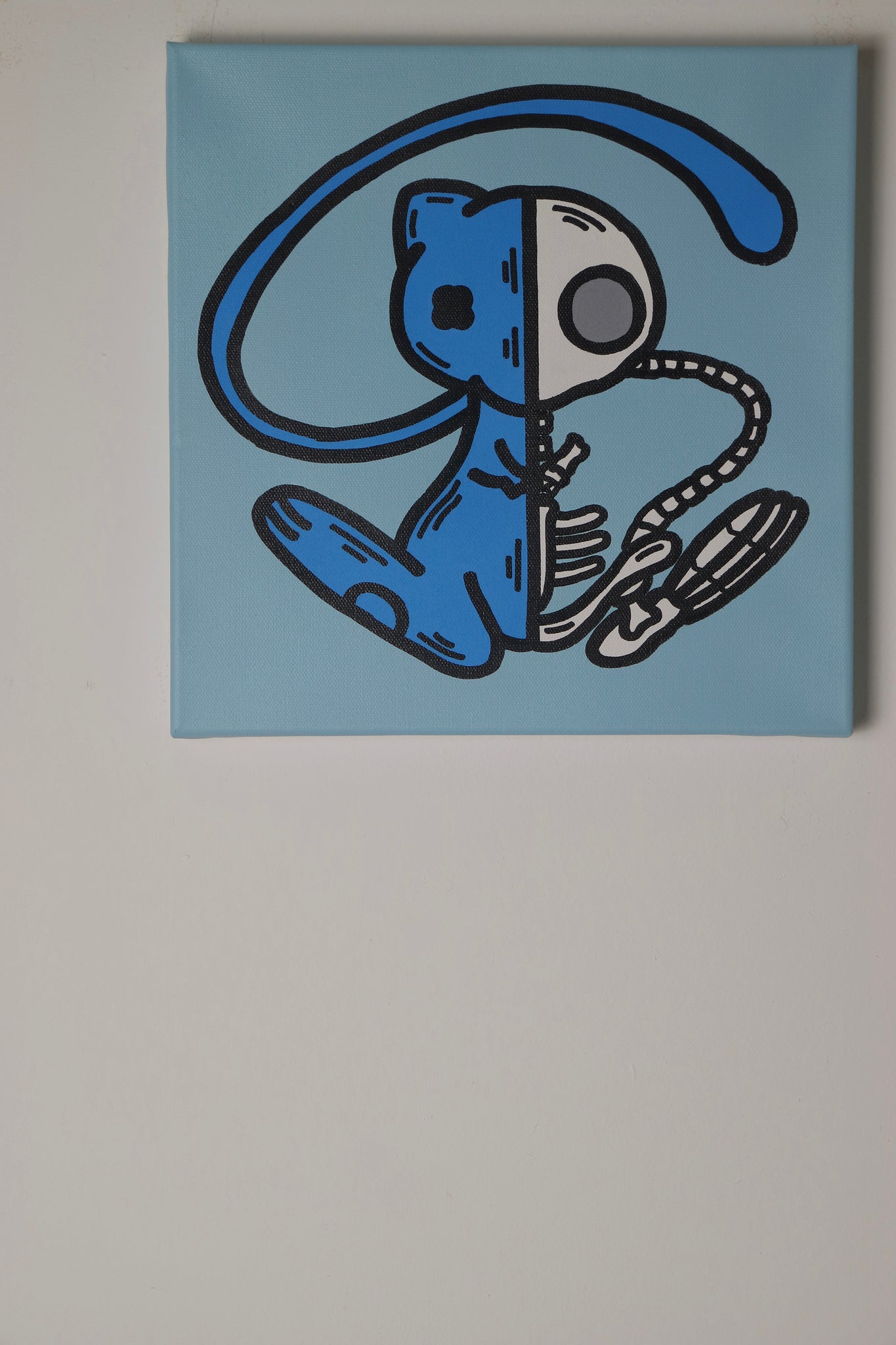 "Half Skeleton Mew" Blue Edition 2022 Original Artwork