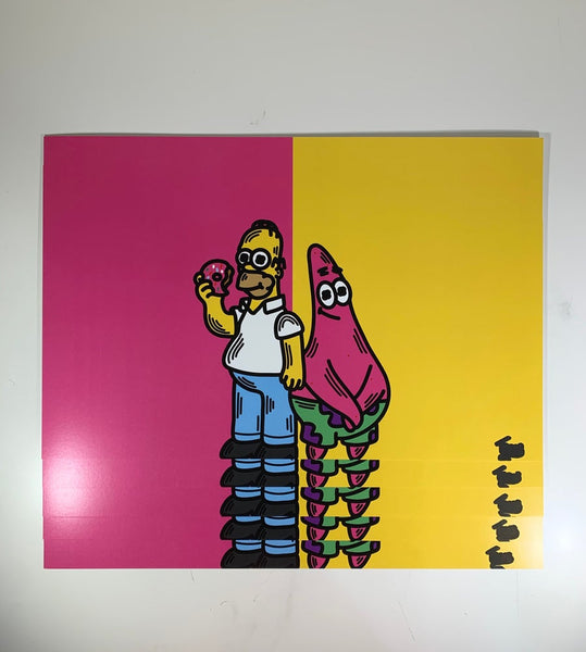 Homer Simpsons And Patrick Star 11x17 Art Print