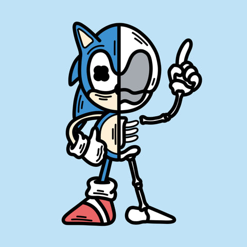 Half Skeleton Sonic Print